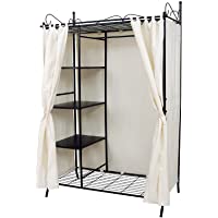 SONGMICS Armario de Metal Barnizado Ropero con Funda de Tela 170 x 58 x 108 cm RTG03H